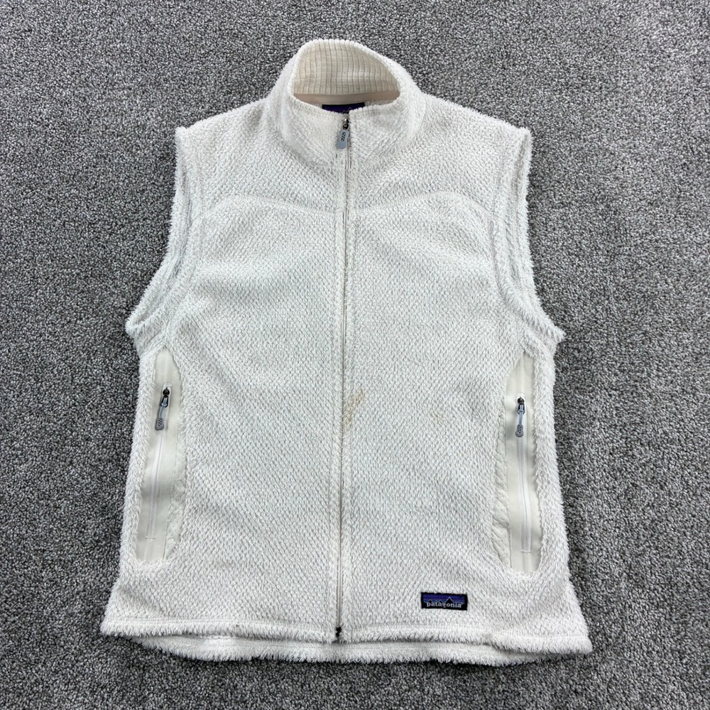 Patagonia Regulator Fleece Vest Women's Large White Full Zip Sleeveless Outdoor
